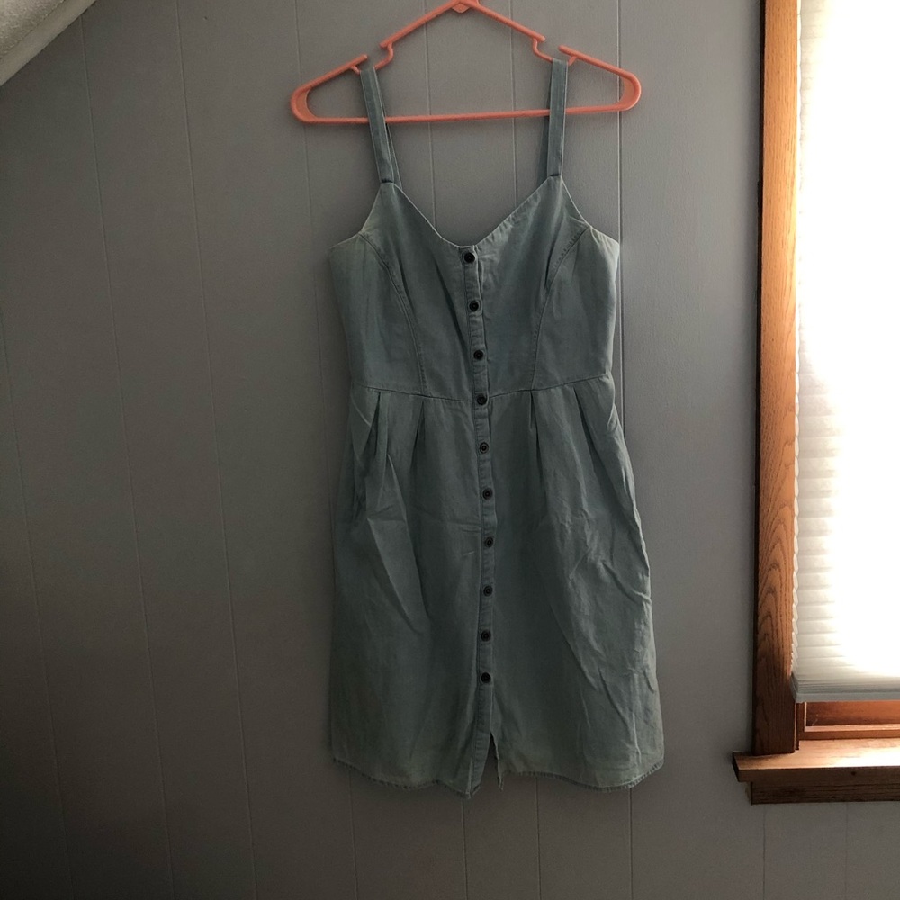 Button front chambray dress
